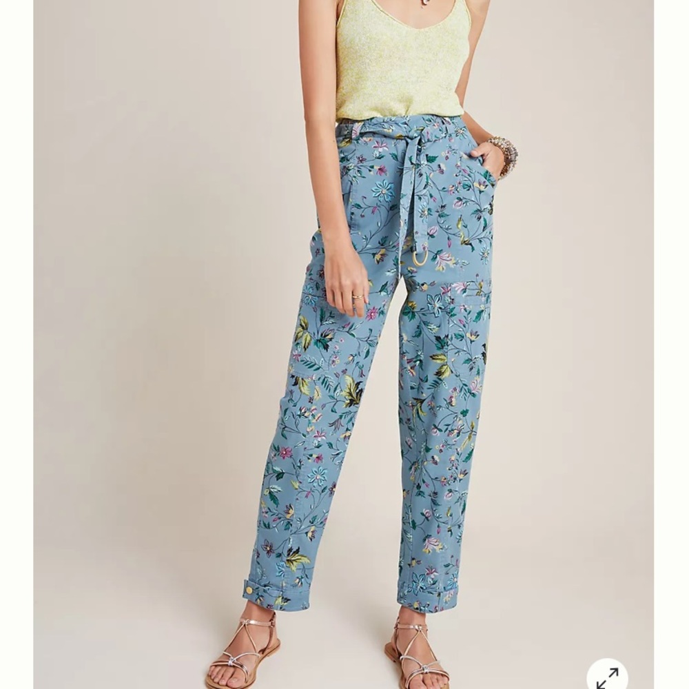 Victoria Floral Cargo Pants | size 12 | Anthropologie